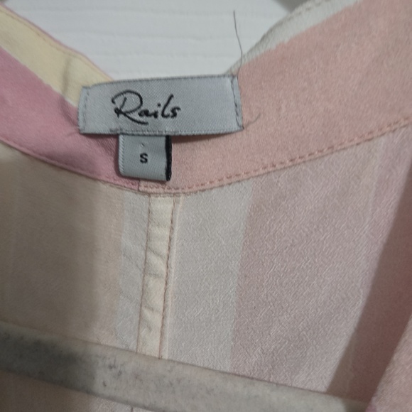 Rails Pastel Striped Tie-Front Blouse in Pink and Cream - Picture 3 of 3
